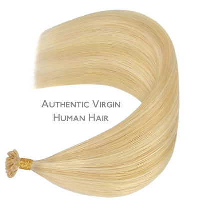 Echthaar Extensions Bonding Hellblond Highlights 50cm