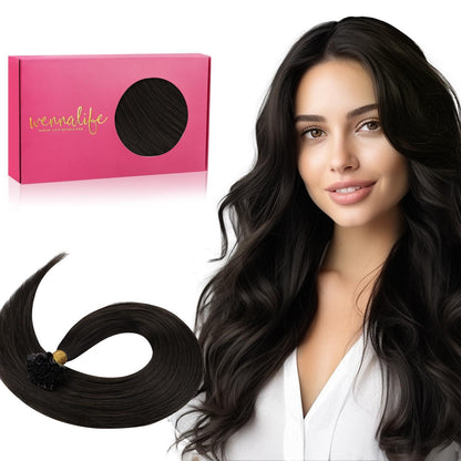 Echthaar Extensions U-Tip Dunkel Braun 60cm