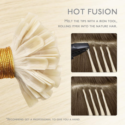 Echthaar Extensions U-Tip Platinblond 55cm 50g