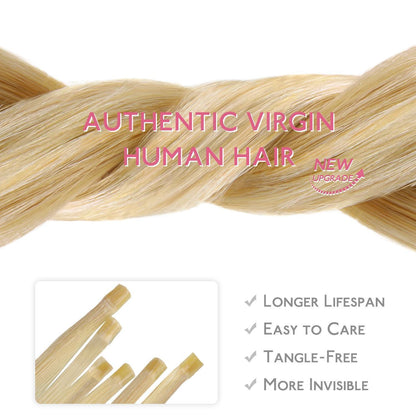 Echthaar Extensions Bonding Hellblond Highlights 45cm