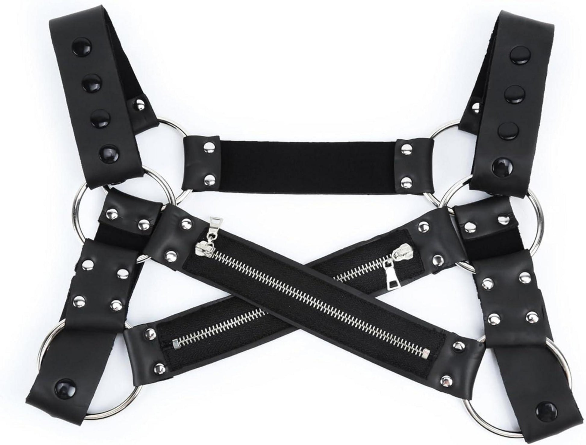 Herren Leder Harness Sexy Unterwäsche Reißverschluss Verstellbarerotik Bondage Fetisch Cosplay