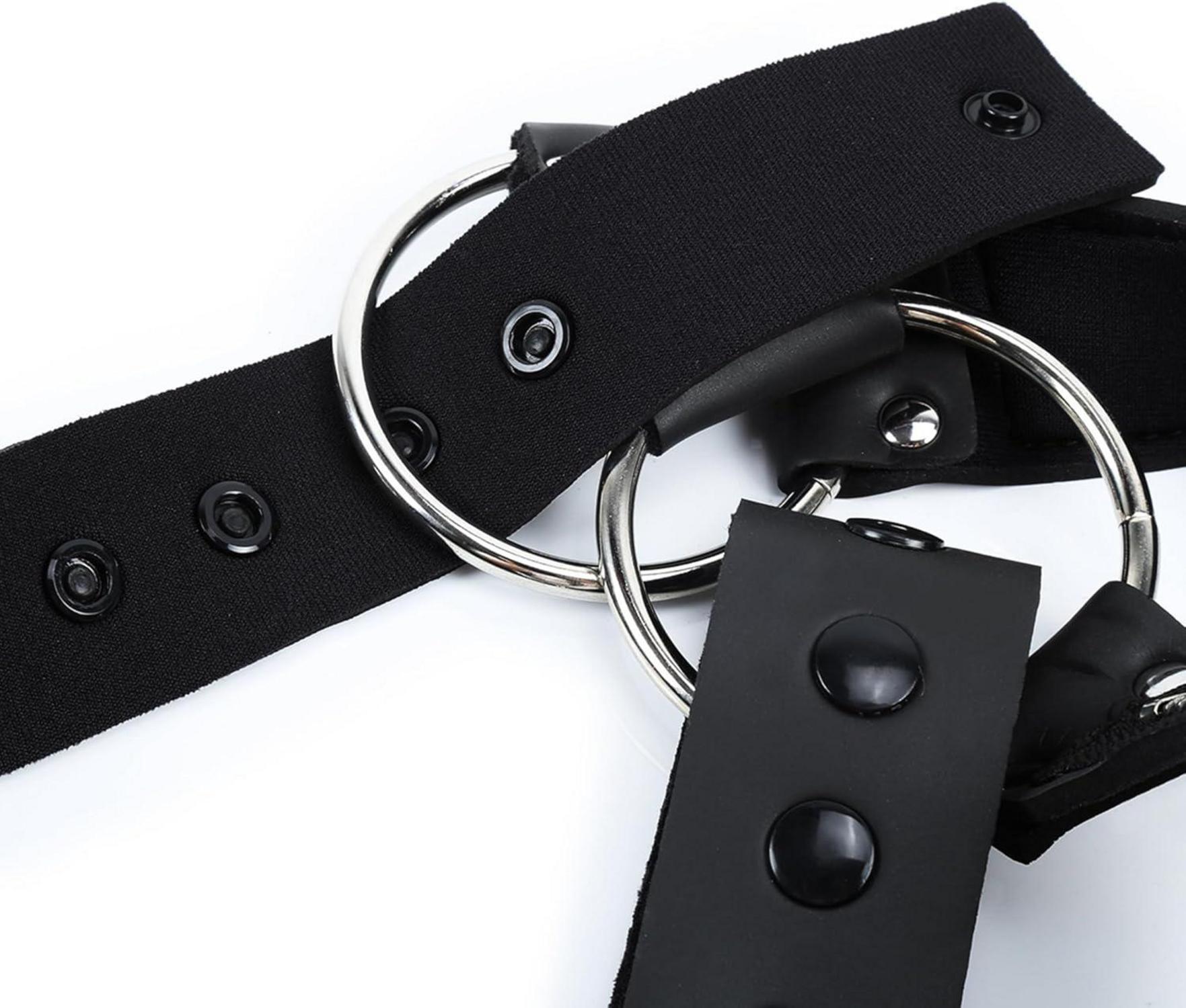 Herren Leder Body Harness mit Reißverschluss BDSM Erotik Dessous