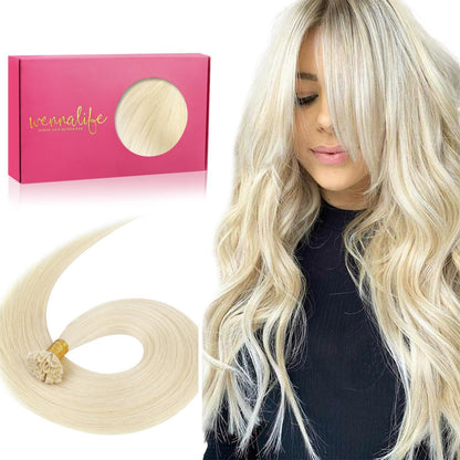 Echthaar Extensions U-Tip Platinblond 40cm 50g