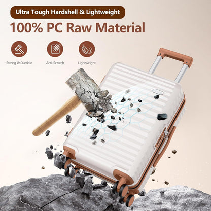 SHOWKOO Kofferset 5tlg Hartschale Polycarbonate Handgepäck Set