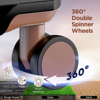 SHOWKOO Kofferset 3tlg Hartschale Schwarz TSA-Schloss Spinner