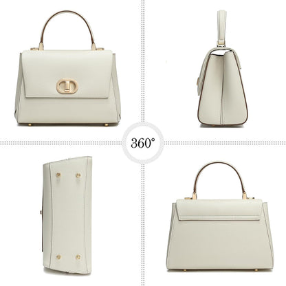 Elegante Damen Handtasche aus Leder mit abnehmbarem Schultergurt