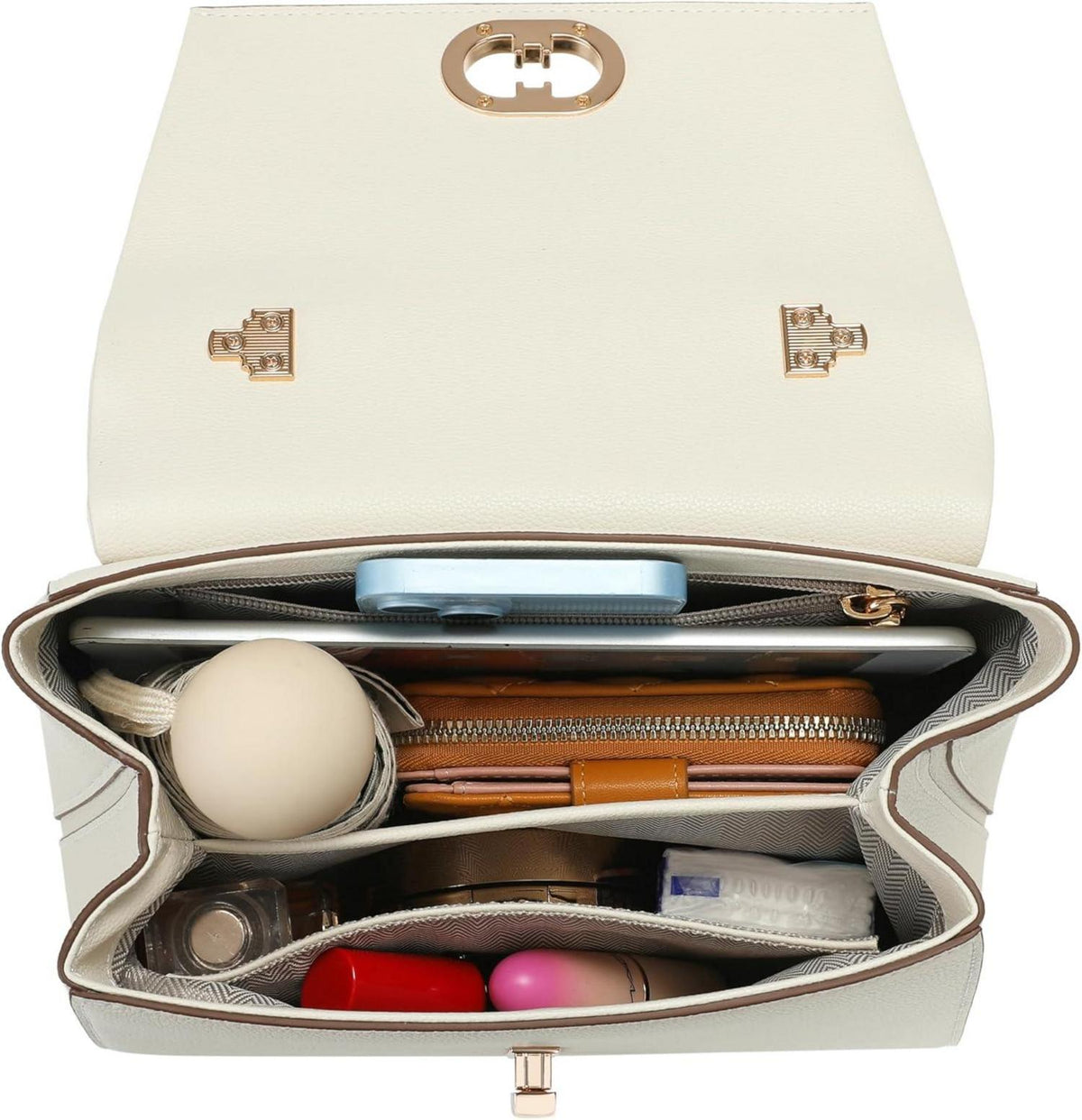 Handtasche Damen Leder Umhängetasche abnehmbarer Schultergurt Luxus