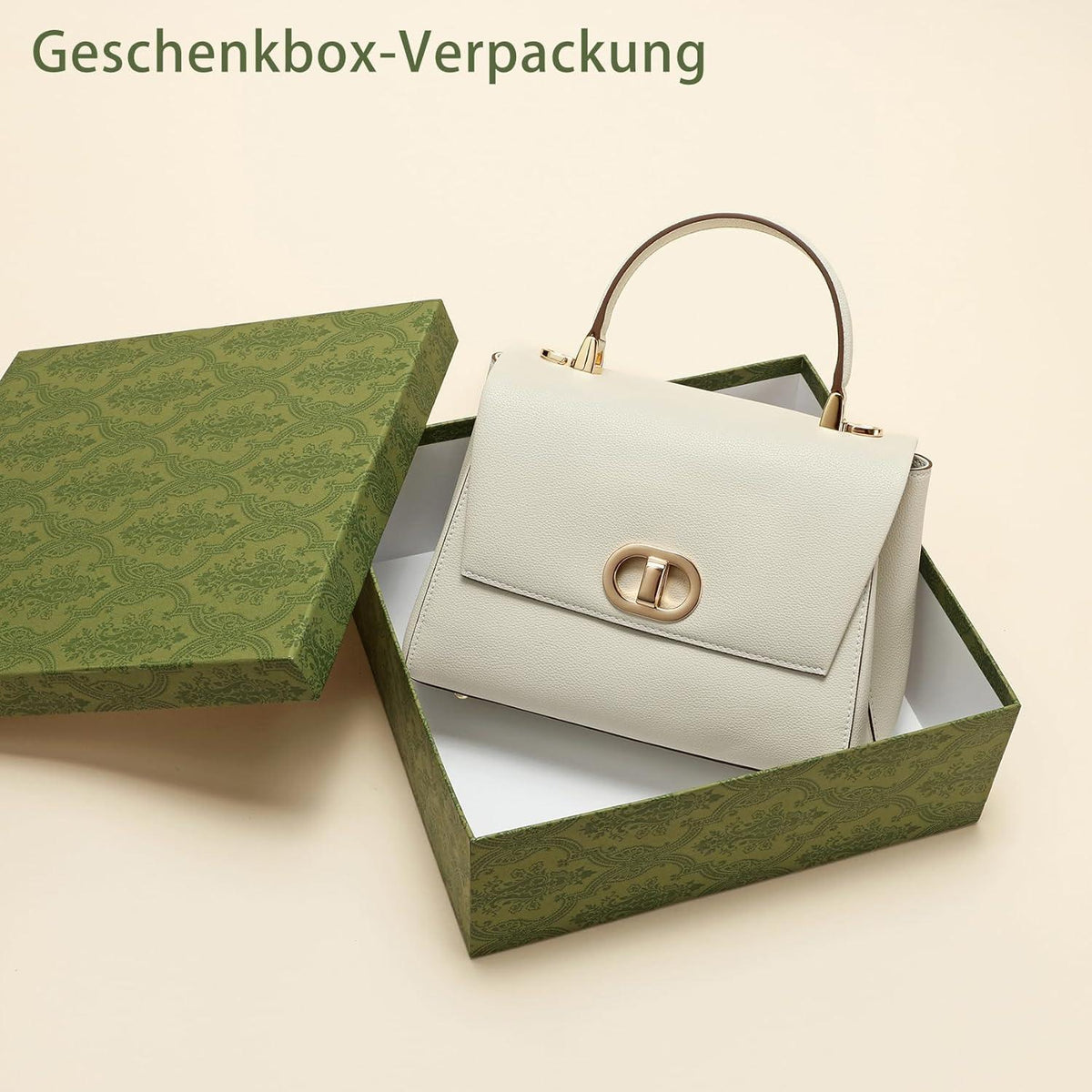 Handtasche Damen Leder Umhängetasche abnehmbarer Schultergurt Luxus