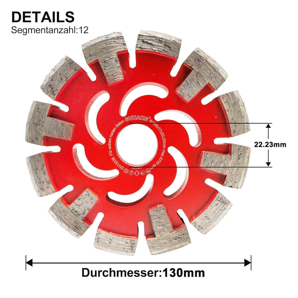 Diamant Frässcheibe 130mm für Fußbodenheizung & Estrich