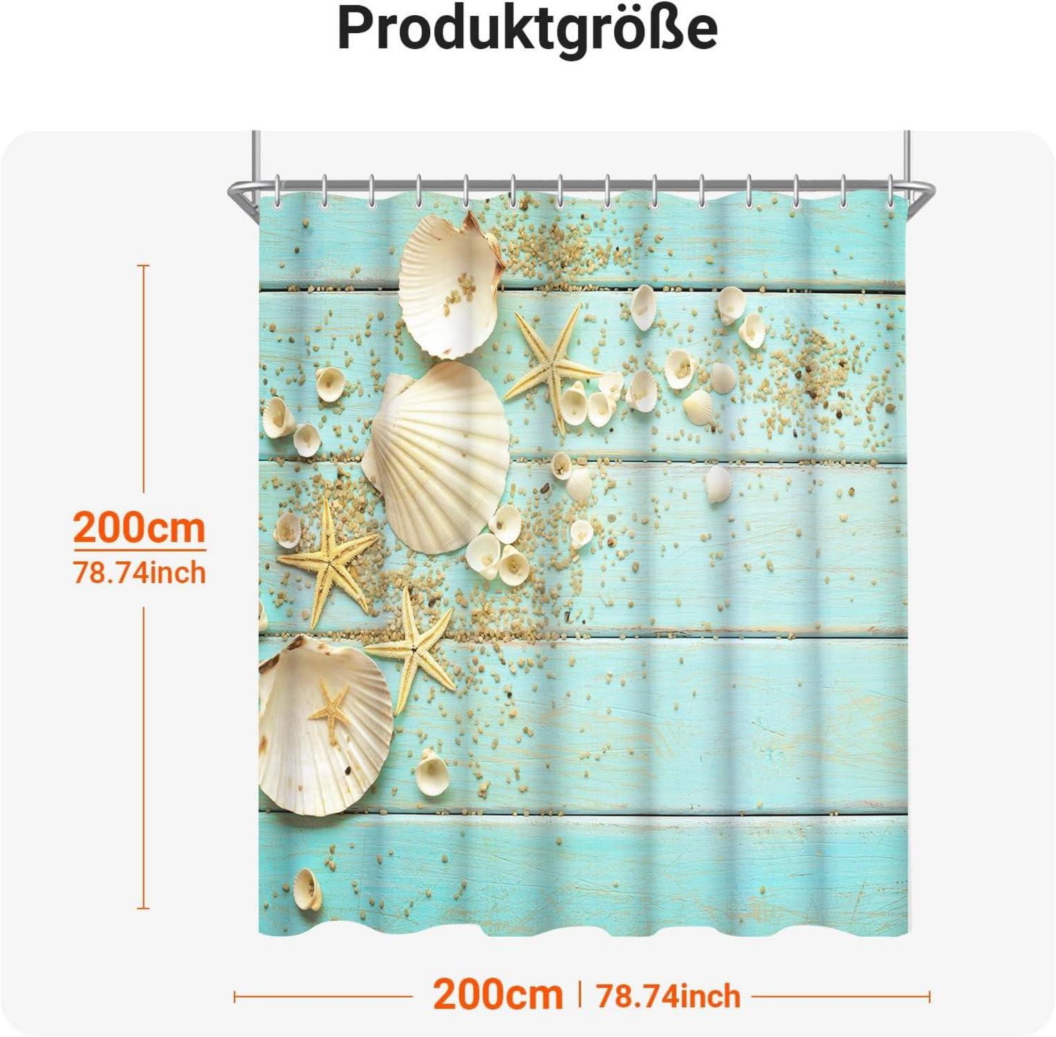 Duschvorhang 200x200cm Schale Antischimmel Wasserabweisend Polyester