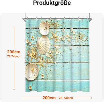 Duschvorhang 200x200cm Schale Antischimmel Wasserabweisend Polyester