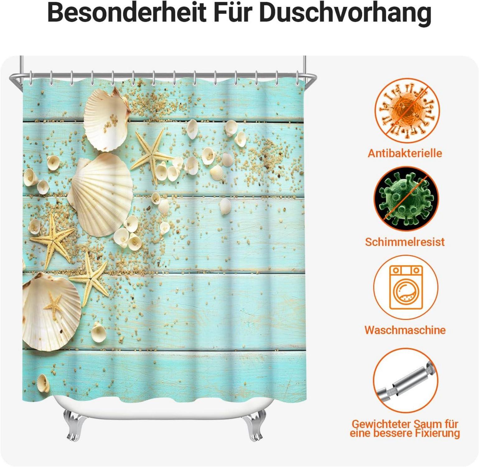 Duschvorhang 200x200cm Wasserabweisend Schale Antischimmel Polyester