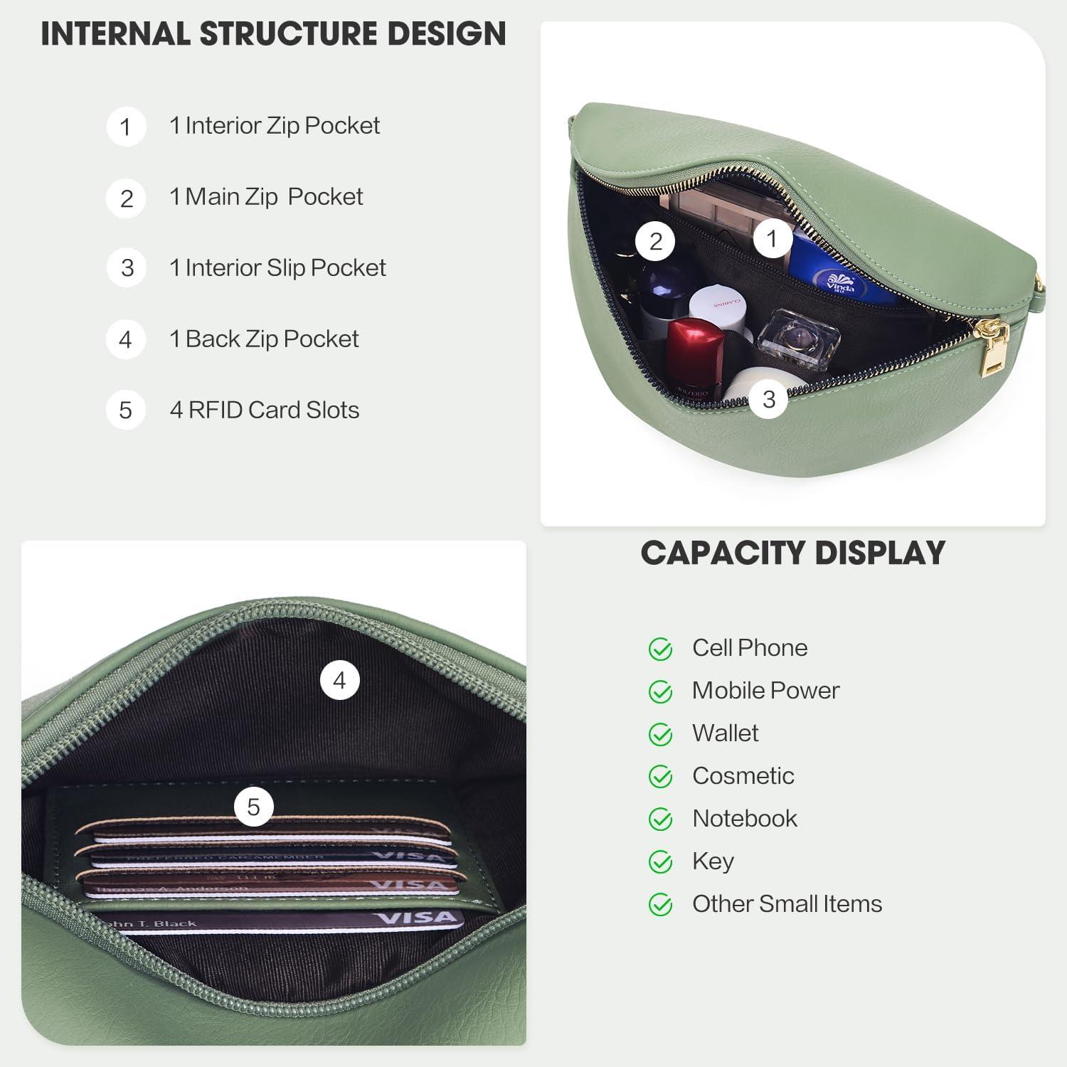 Roulens Kleine Damen Umhängetasche RFID Blockierung Veganes Leder Crossbody Brusttasche