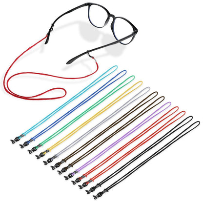 12er Set Nylon Brillenbänder – Bunt & Verstellbar