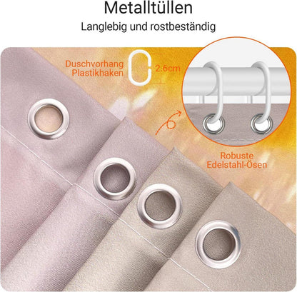 Duschvorhang Gelbe Ente Anti-Schimmel 150x180cm mit beschwertem Saum und 8 Ösen