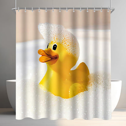 Duschvorhang Gelbe Ente Anti-Schimmel 150x180cm mit beschwertem Saum und 8 Ösen