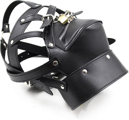 Sexmaske mit Reißverschluss, Abschließbar, BDSM Fetisch, Verstellbare