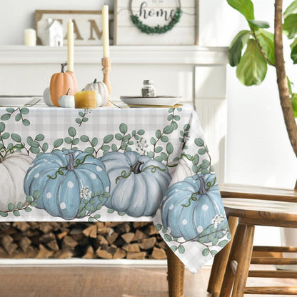 Büffelkarierte Blaue Herbst Tischdecke 140x220 cm für Küche & Party
