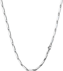 Edelstahl Silber Gliederkette Halskette für Damen und