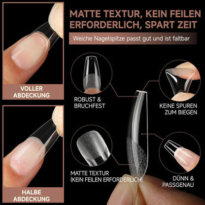 Ballerina Nageltips 216 Stück – Gel Nägel Verlängerung Set