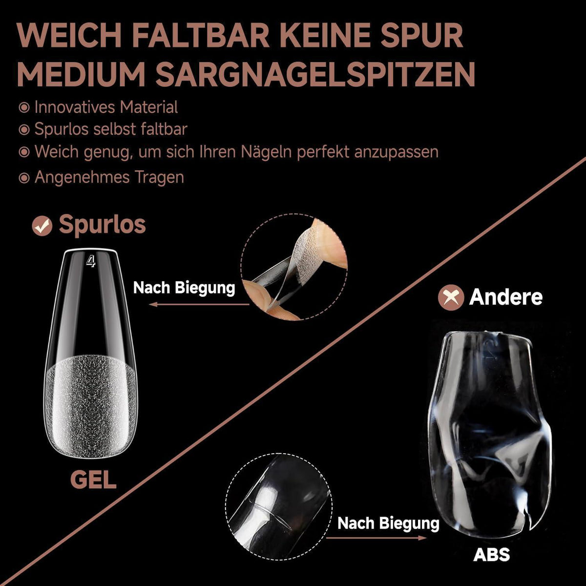 Ballerina Nageltips 216 Stück – Gel Nägel Verlängerung Set