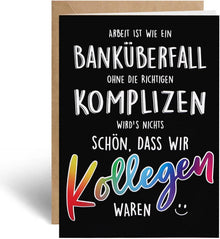 Lustige Abschiedskarte Kollegen Jobwechsel Umschlag 300g