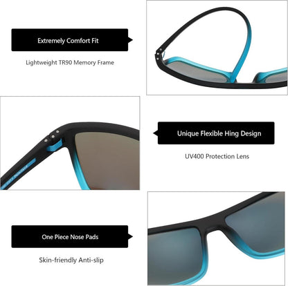 Polarisierte Sonnenbrille Herren TR90 Rahmen UV400 Schutz Quadrat