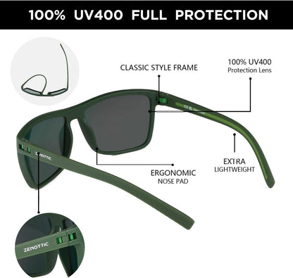 Polarisierte Sonnenbrille Herren TR90 Rahmen UV400 Schutz Grün/Lila