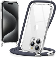 Handykette für iPhone 15 Pro Max Transparente Hülle mit Bands, Kordel