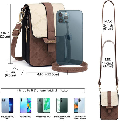 Handytasche RFID-Blockierung große Kapazität Damen Leder Umhängetasche