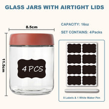 4er Pack 500ml Einmachgläser mit Schraubdeckel & Etiketten