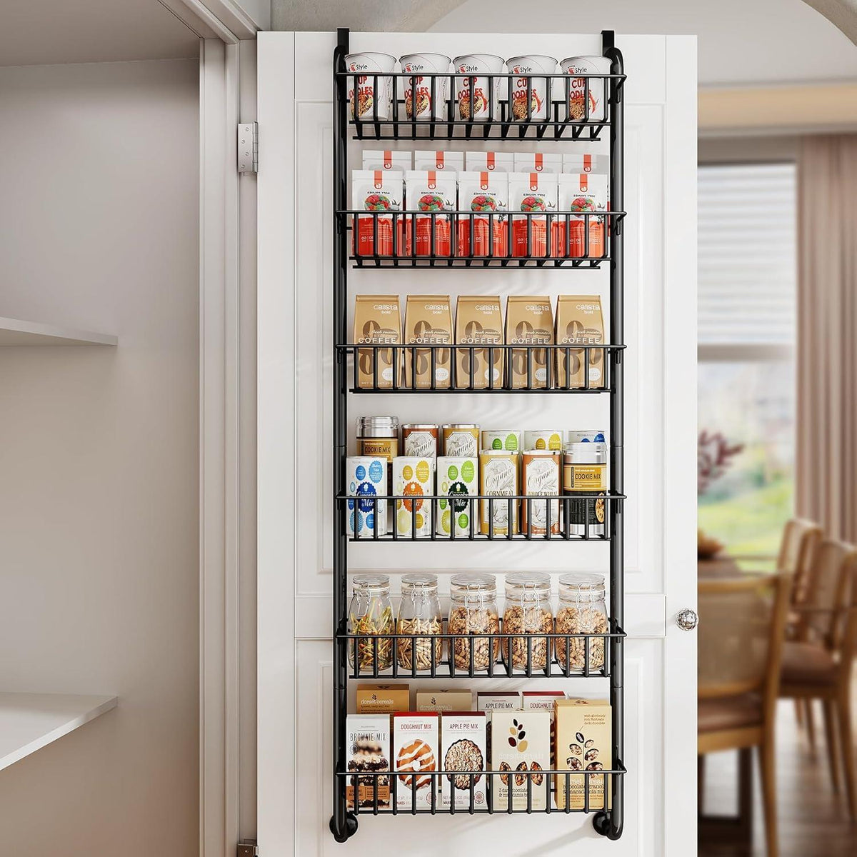 Gewürzregal für die Tür 6 Ebenen Einhängbar Türregal Küchen Organizer