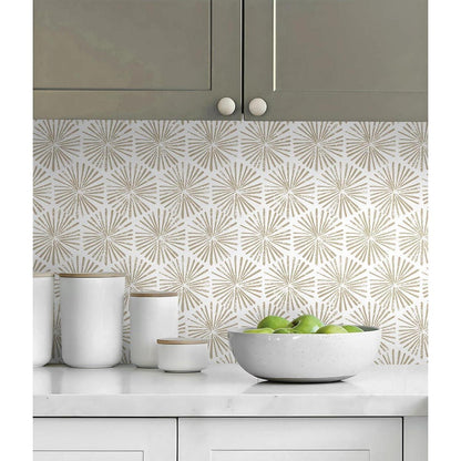 Selbstklebende Geometrische Tapete Gold Türkis 44CM×10M