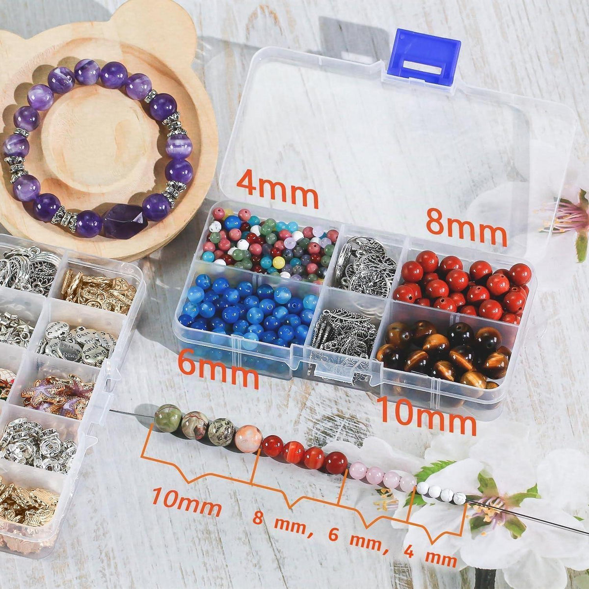 Naturstein Perlen 8mm Grün Türkis 45 Stück für Schmuck DIY