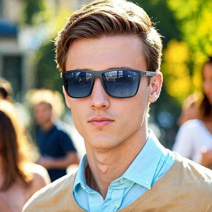 Polarisierte Herren Sonnenbrille TR90 Rahmen Blau UV400 Schutz