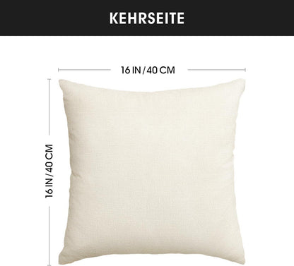 Herbst Kürbis Eukalyptus Blätter Kissenbezüge Set 40x40 cm Blau