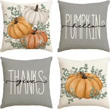 Herbst Kürbisse Kissenbezüge Orange 4er Set 50x50cm