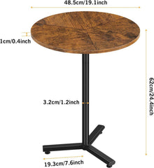 Smusei Runder Beistelltisch 48CM für Wohnzimmer und Terrasse