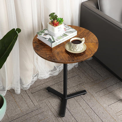 Runder Couchtisch 48CM Schwarzer Holztisch Beistelltisch Wohnzimmer