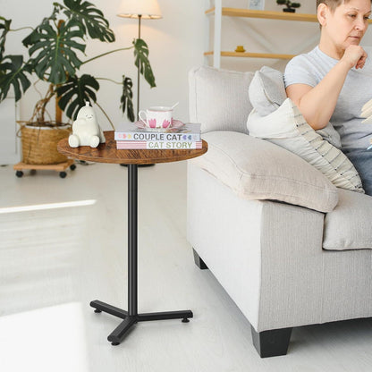 Smusei Runder Couchtisch 48CM Schwarz