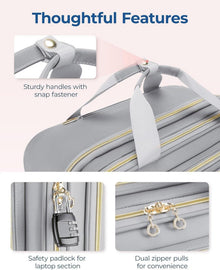 Rollbare Laptoptasche für Damen 15,6-Zoll Handgepäck mit