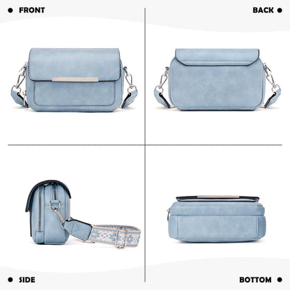 Damen Umhängetasche Vegan Leder Crossbody Schultertasche Verstellbarer Gurt