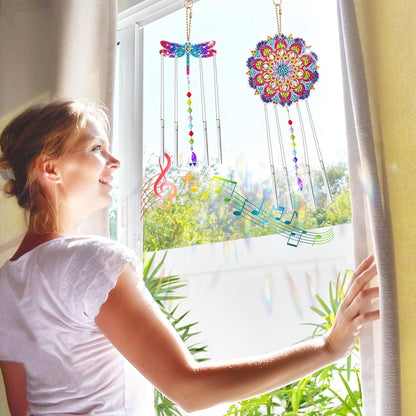 Diamond Painting Windspiel Mädchen 6-11 Jahre Bastelset 5D DIY Anhänger 4 Stück