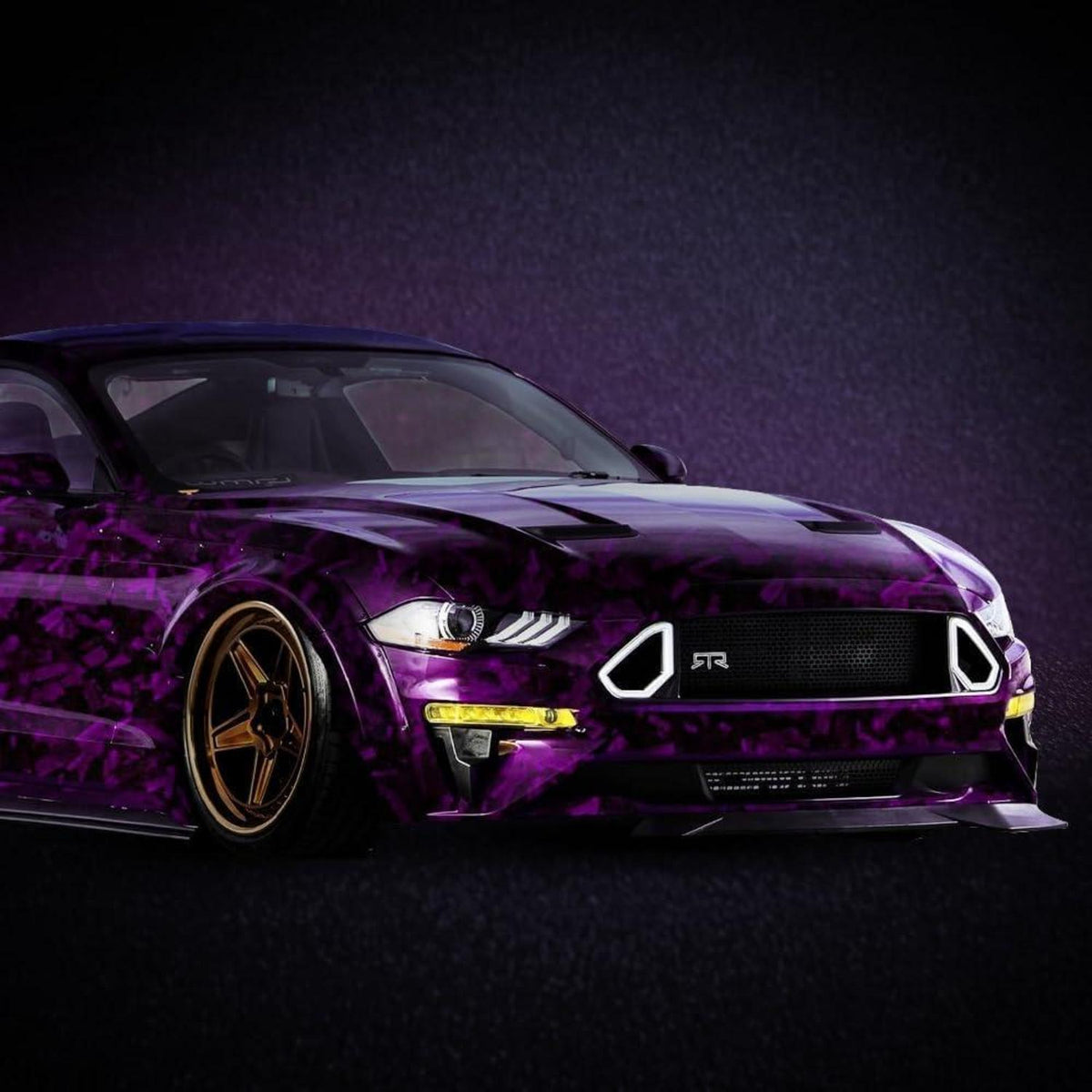 Autofolie Forged Carbon Lila Glanz – Car Wrapping Folie 75x152cm