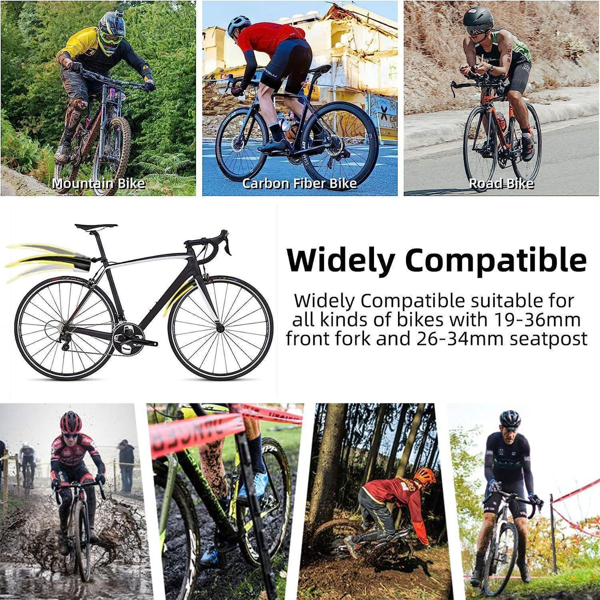 Fahrrad Schutzblech Set für MTB, Rennrad & Citybike 20-26 Zoll