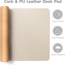 Aothia Kork PU Schreibtischunterlage Beige 90x40cm