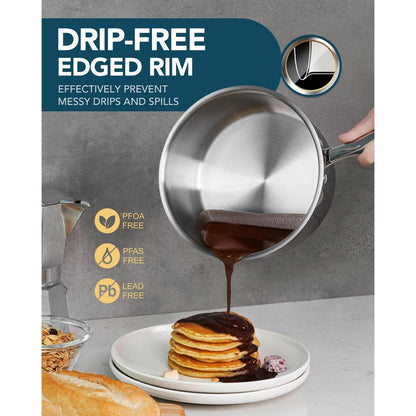 5-teiliges Edelstahl Kochtopf-Set mit Dampfgarer