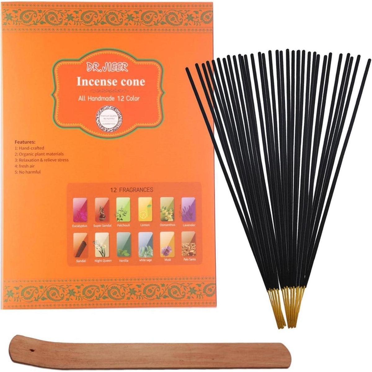 Räucherstäbchen Geschenkset 240 Sticks 12 Düfte Natur Räucherstäbchenhalter