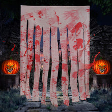 Halloween Gaze Türvorhang mit blutigen Handabdrücken 2er Set