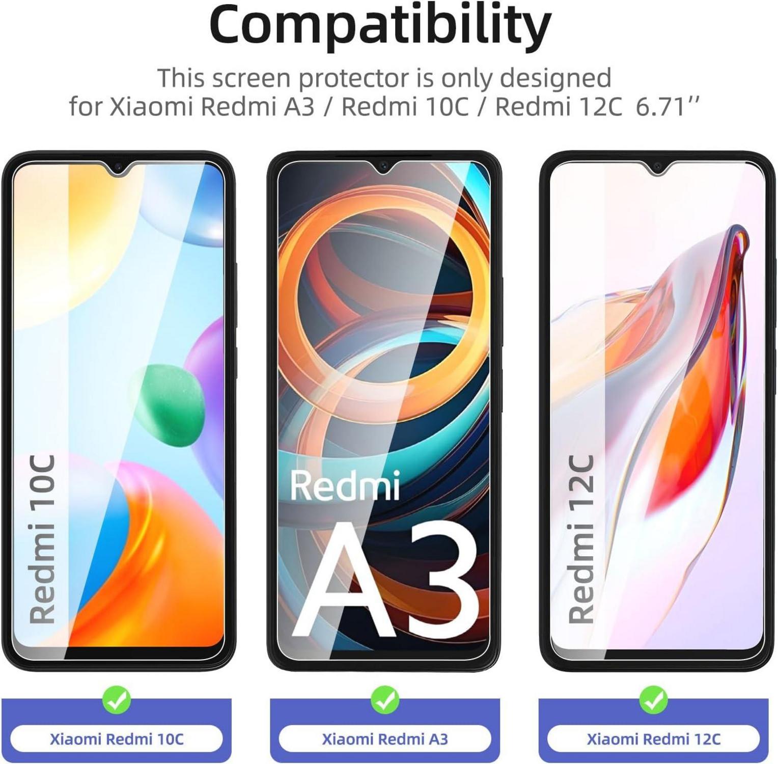 3er Pack Displayschutzfolie aus 0,33 mm Hartglas für Xiaomi